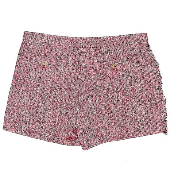 BANANA REPUBLIC Shorts Pink Red Size 12 Woven Fringe Pockets - Picture 2 of 11